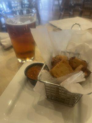 Cheese curds and pale ale