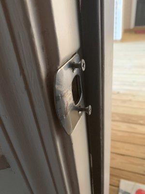 Front Door lock they fit once and it's still not right after putting in longer screws