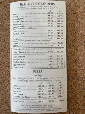 New Menu as of 2/19/24