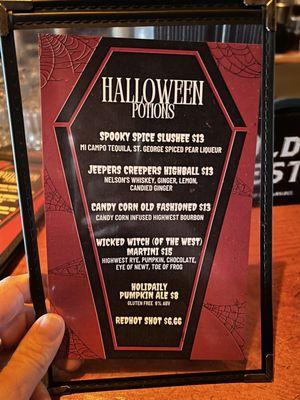 Halloween menu