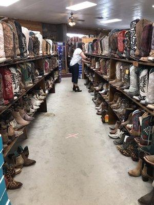 She ended up picking two pairs she had to have and wore her red boots for the rest of her trip she loves them thank you !