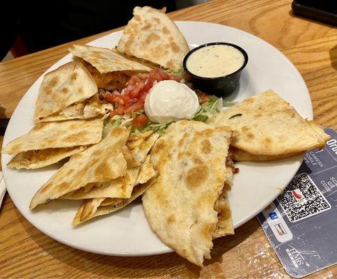 Chicken Bacon Ranch Quesadillas