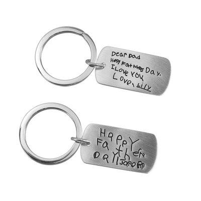 The perfect key chain for dad with the kids' handwritten message!