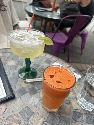 Margarita & medium fresh juice (early morning)