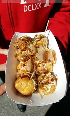 Octopus takoyaki! Super delicious flavors.