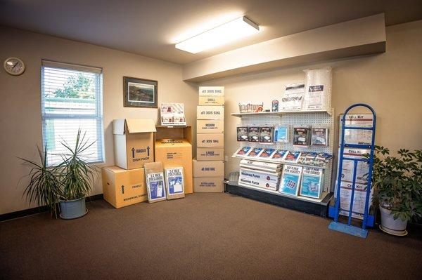 We sell boxes and packing materials at Additional Mini Storage!