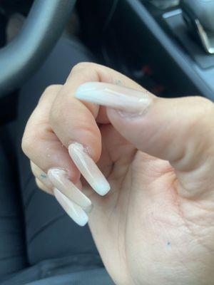 Gaps and on top of cuticle