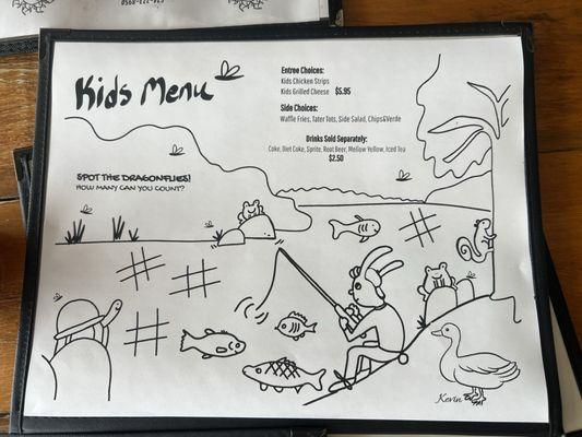 Kids menu