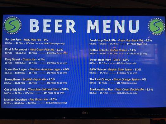 Current beer menu (02/24/22)