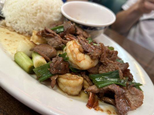 Beef and Prawns