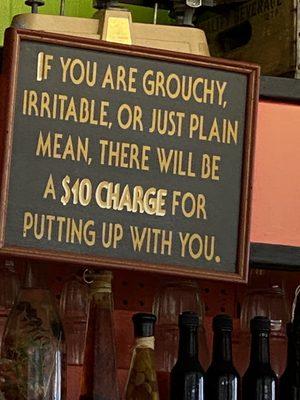 Sign in the store