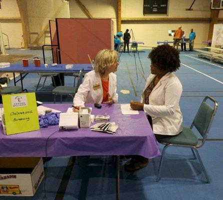 Nurse Ann, doing what she does best, educating others on the benefits of healthy living!