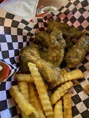 Garlic Parmesan wings.. w/ lemon pepper dust (I could t decide!)