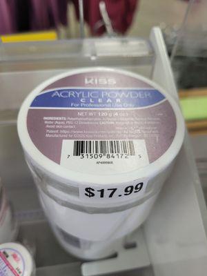 Kiss acrylic powder clear. $18 , 4oz