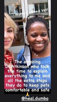 Thank you Dr.Atkinson. I wish Yelp would let me upload the video of the Dr giving my pug kisses while my pup was in her cone :)