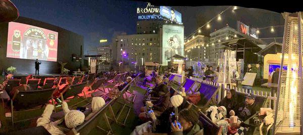 Our rooftop celebrating our 15th years of programming for entertainment above the stars on the walk of fame.