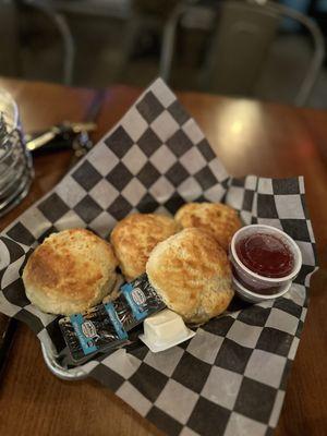 Biscuits with honey clove and strawberry jam