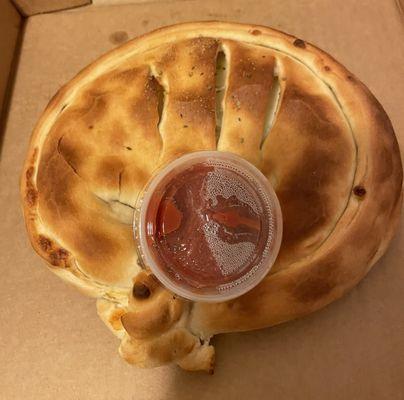 Calzone take away. Very good crust & sauce! Super!