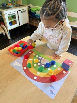 This is what our academic preschool looks like! Hands on activities. We learn thru play! #Math