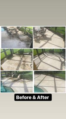 before and after pressure cleaning