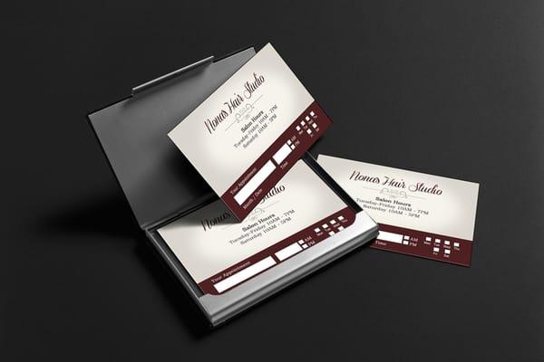 Nona's Hair Studio: Business card design and printing