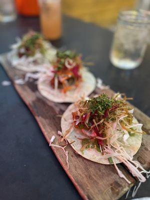 Beer battered Mahi tacos