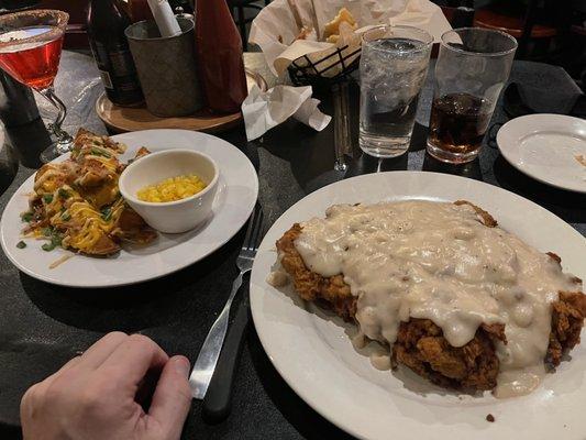 Chicken fried steak, tavern tots, fruity pebble martini