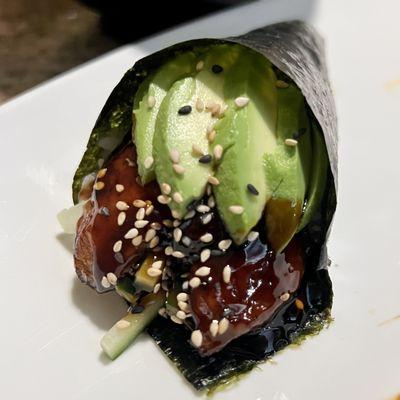 Eel, Cucumber, Avocado Handroll $9.95