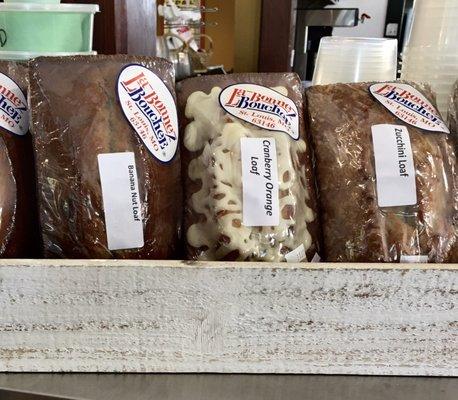 Locally made dessert breads.