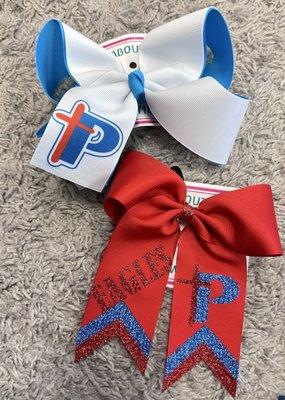 Large bow and large cheer bow