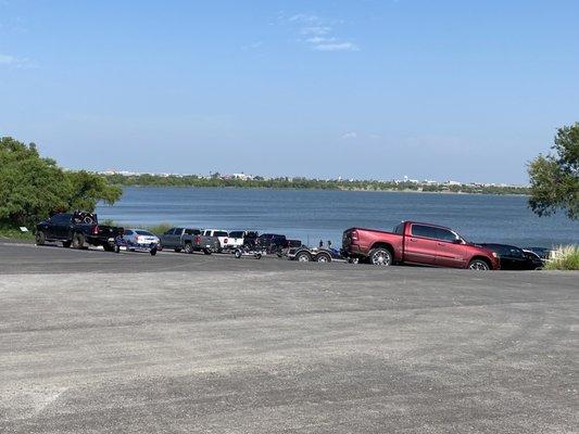 Large boat launch area.