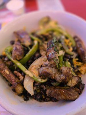 Joe's famous rice bowl with steak