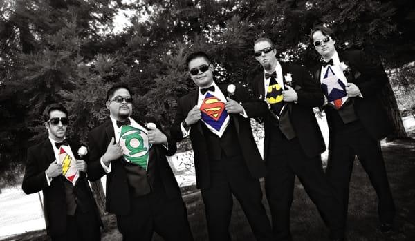 fresno wedding groomsmen superheroes