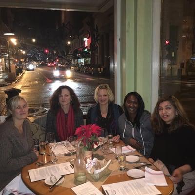 Elisha RDA, Dr. Smida, Korinna, Shantel and Jacquie RDH at our Christmas dinner Dec' 2015.