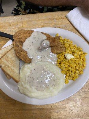 Chicken fried chicken dinner