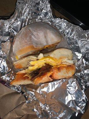 Bacon egg and cheese = 6.50$