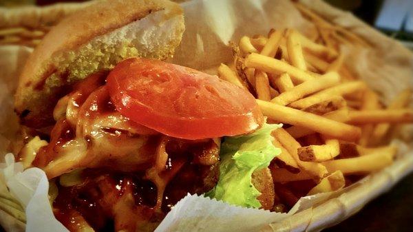 BBQ Bacon Cheeseburger & fries