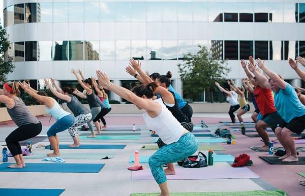 Rooftop Yoga Featuring Fold Yoga -namaste