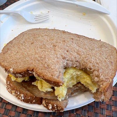 Self made breakfast sammy