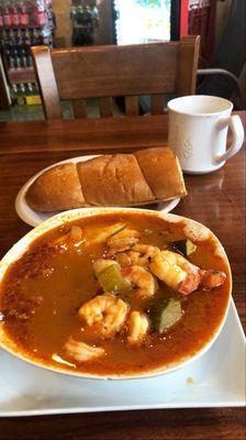 Delicious caldo de camarón