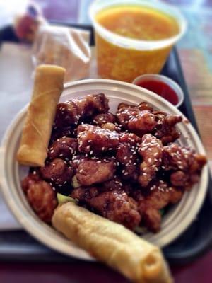 Nothing fancy, just good food at a great price....on a sticky table.