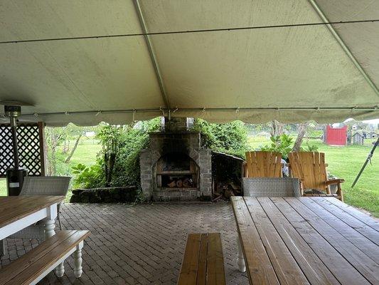 Fire place in the tent