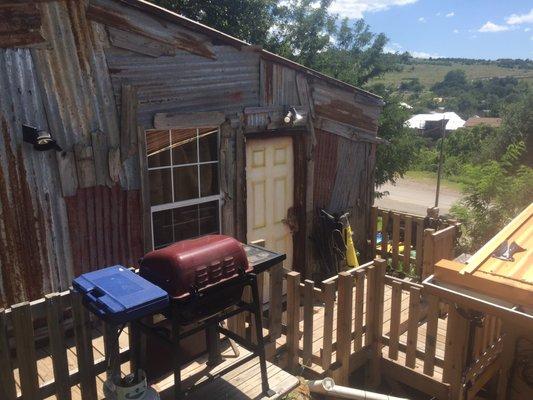 Uncle Jed's Tool Shed is a themed rustic cabin that adds to a unique adventure.