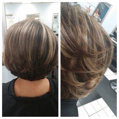 Color,highlights,cut and style by MJ