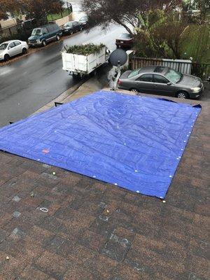 Emergency Tarp in Huntington Beach, CA.