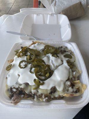 Asada nachos