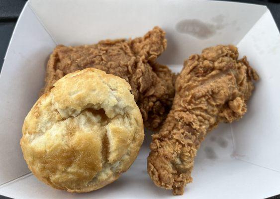 2 Piece w/Biscuit (Krispy Krunchy Chicken $4.99)