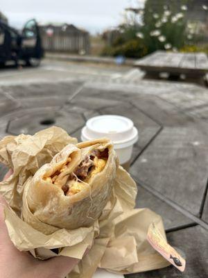 Breakfast burrito w/ bacon