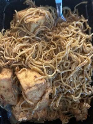 Spicy noodle with tofu.