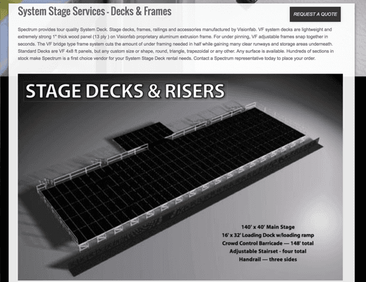 Spectrum Production Services
 Stage Decking Systems